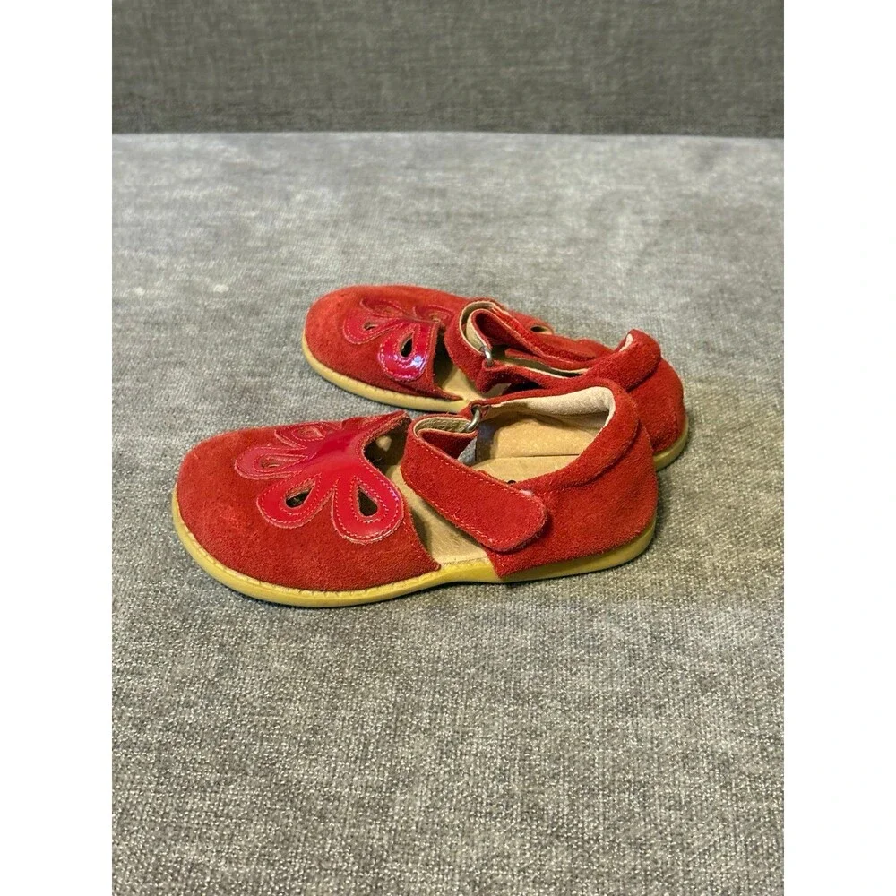 Livie & Luca Red Leather Petal Mary Jane Flats Size 9